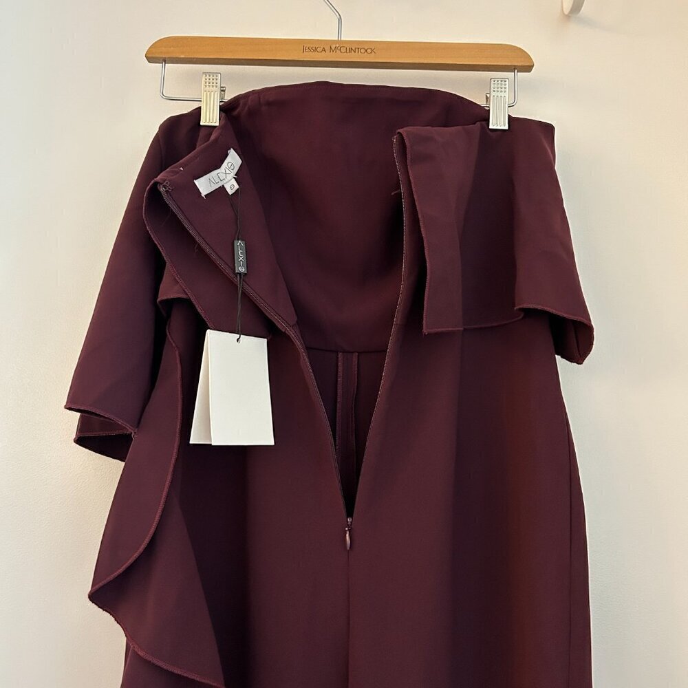 Alexis Kendall Ruffle Strapless Jumpsuit in Plum Size S NWT - Picture 9 of 11